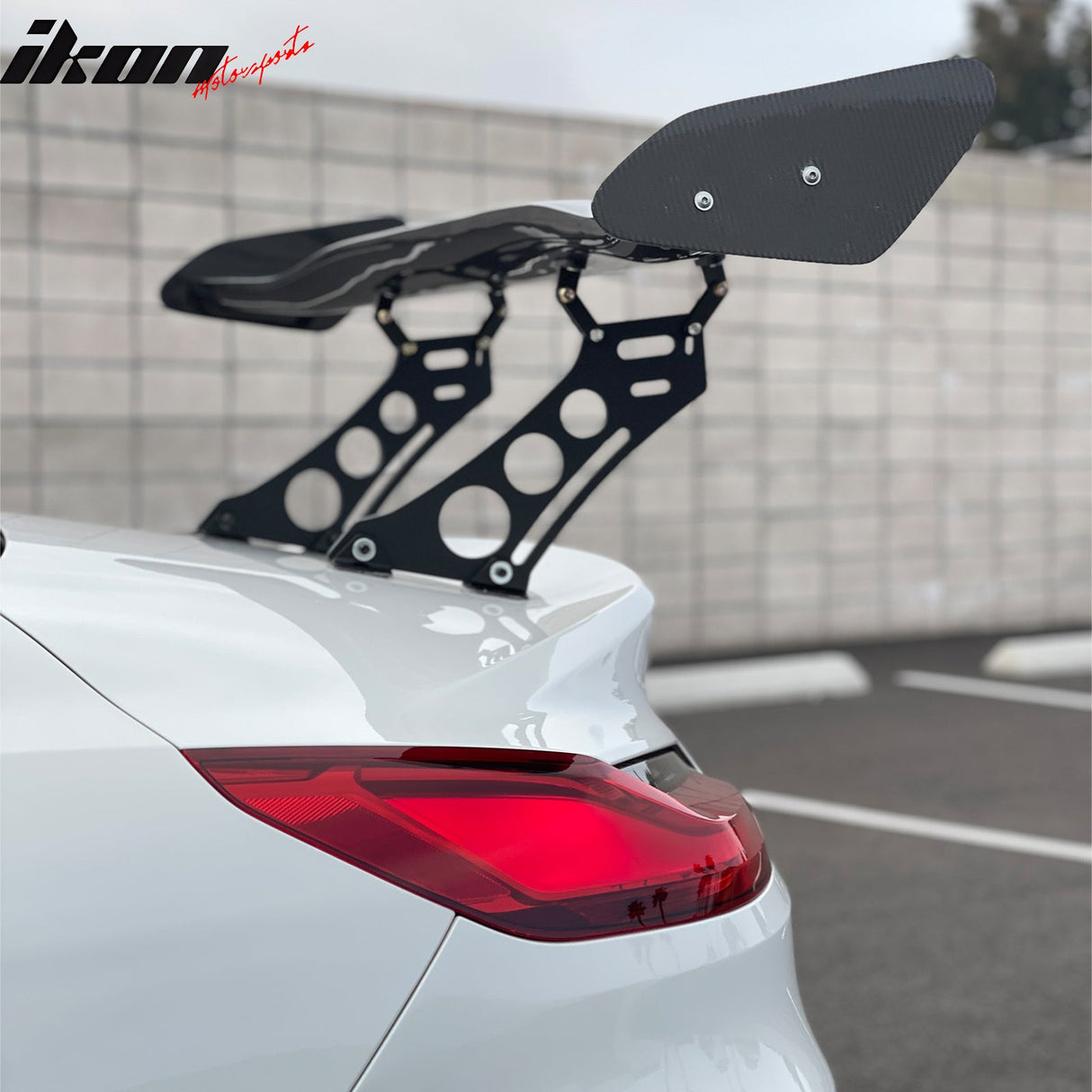 56"Inch GT Style Trunk Spoiler V1 Side Plates V5 Legs 3D Carbon Fiber