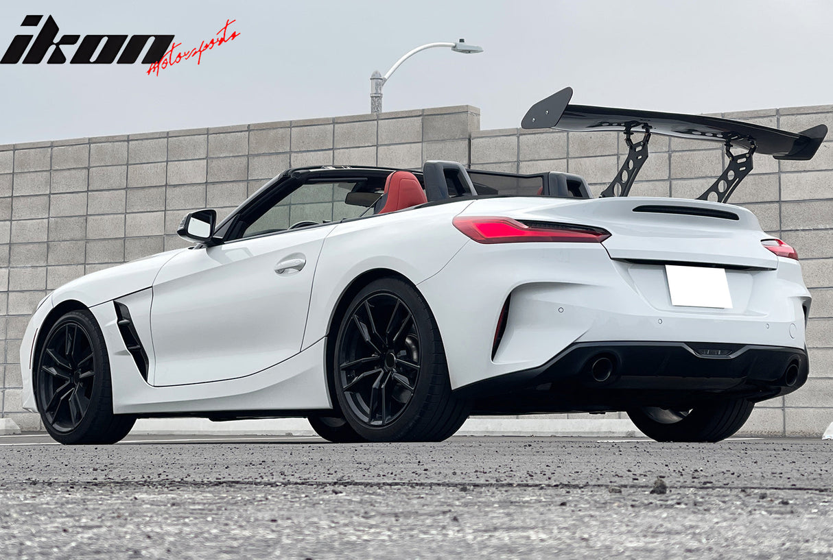 56"Inch GT Style Trunk Spoiler V1 Side Plates V5 Legs 3D Carbon Fiber