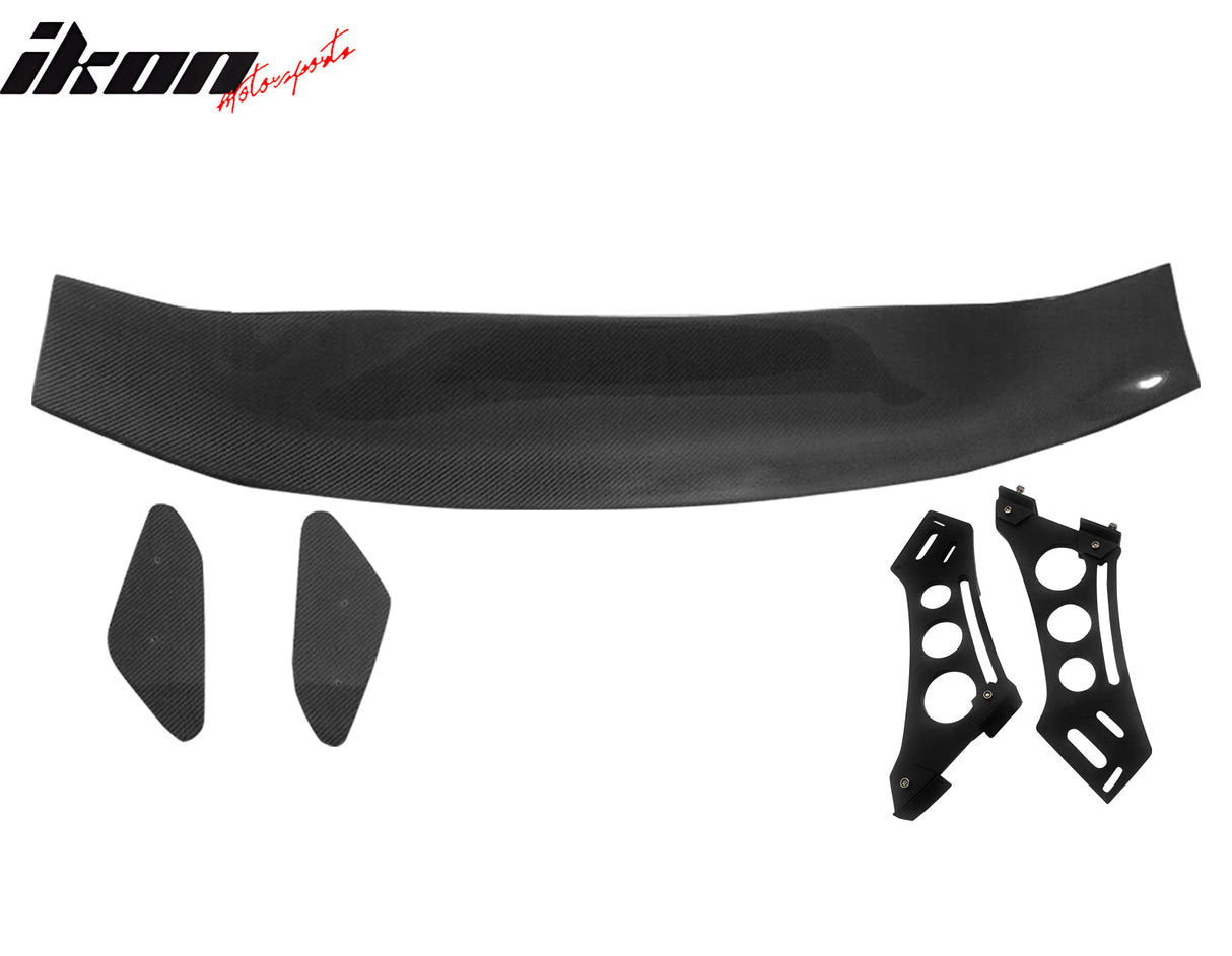 56"Inch GT Style Trunk Spoiler V1 Side Plates V5 Legs 3D Carbon Fiber