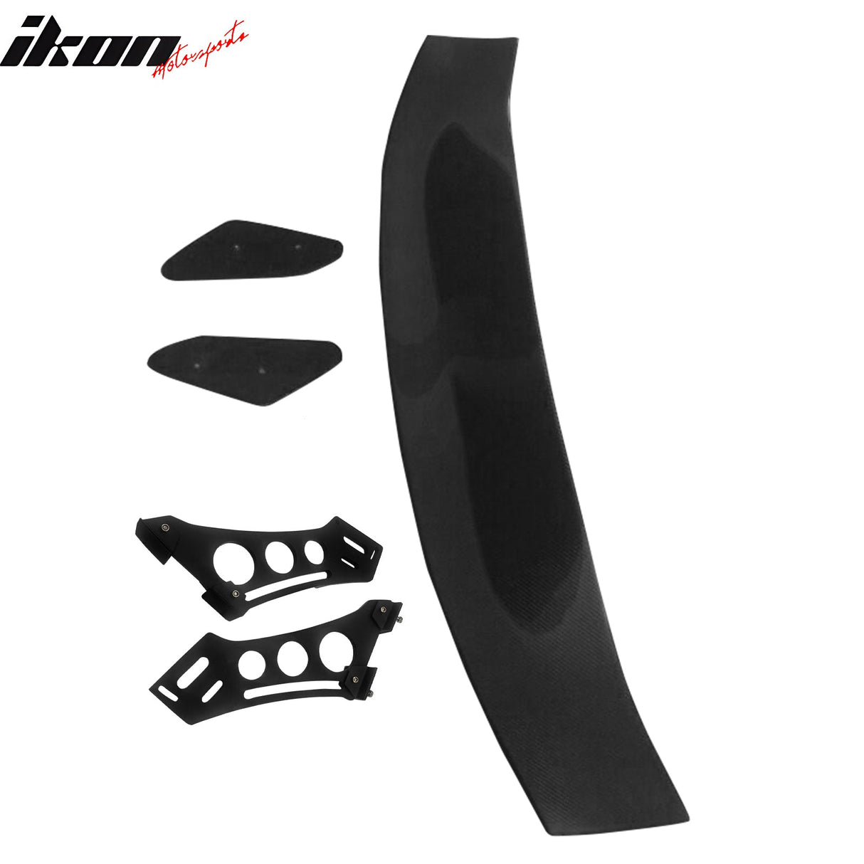 56"Inch GT Style Trunk Spoiler V1 Side Plates V5 Legs 3D Carbon Fiber