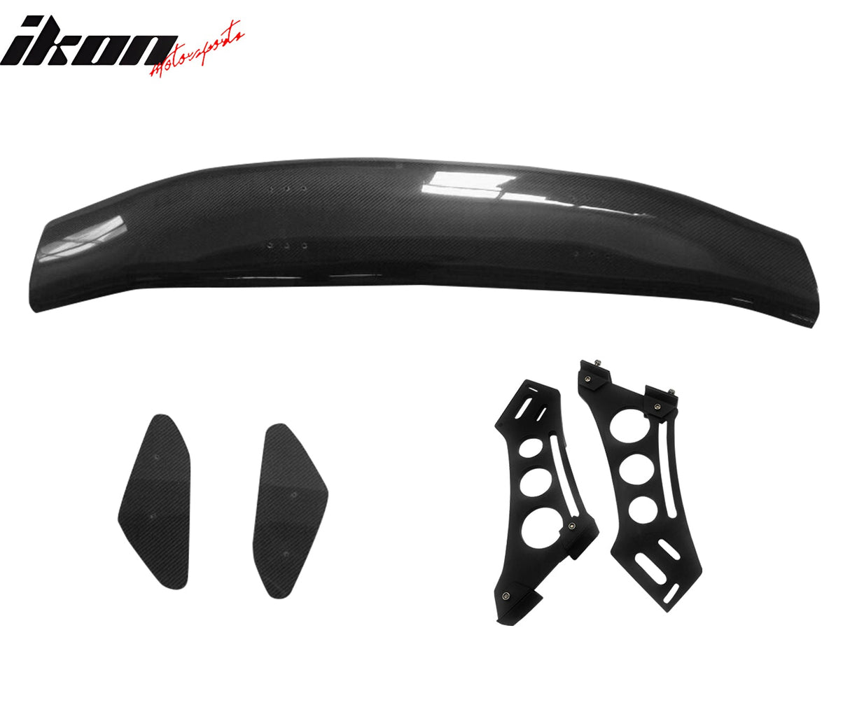 56"Inch GT Style Trunk Spoiler V1 Side Plates V5 Legs 3D Carbon Fiber