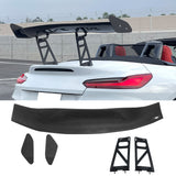 56"Inch GT Style Trunk Spoiler V1 Side Plates V6 Legs 3D Carbon Fiber