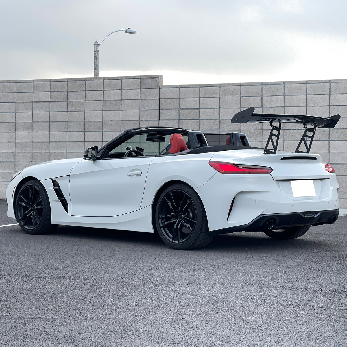 56"Inch GT Style Trunk Spoiler V1 Side Plates V6 Legs 3D Carbon Fiber