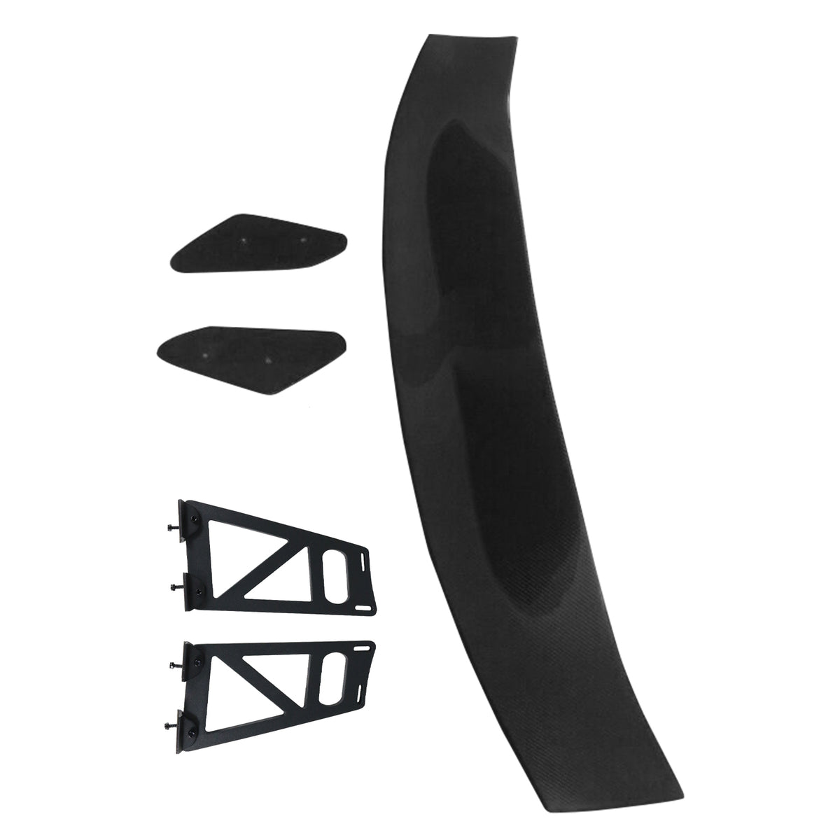 56"Inch GT Style Trunk Spoiler V1 Side Plates V6 Legs 3D Carbon Fiber