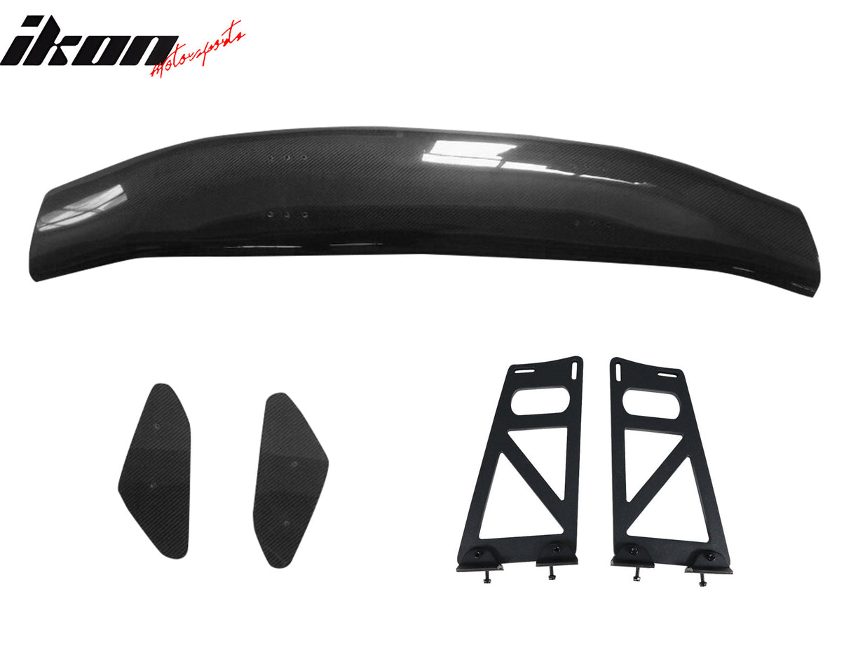 56"Inch GT Style Trunk Spoiler V1 Side Plates V6 Legs 3D Carbon Fiber