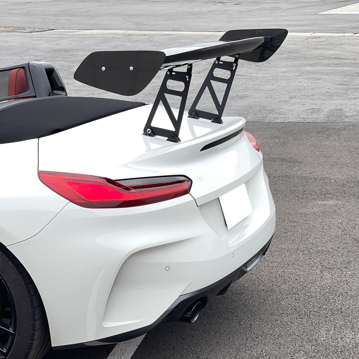 57'' 12" Height Drag Trunk Spoiler V2 Side Plates V6 Legs Carbon Fiber