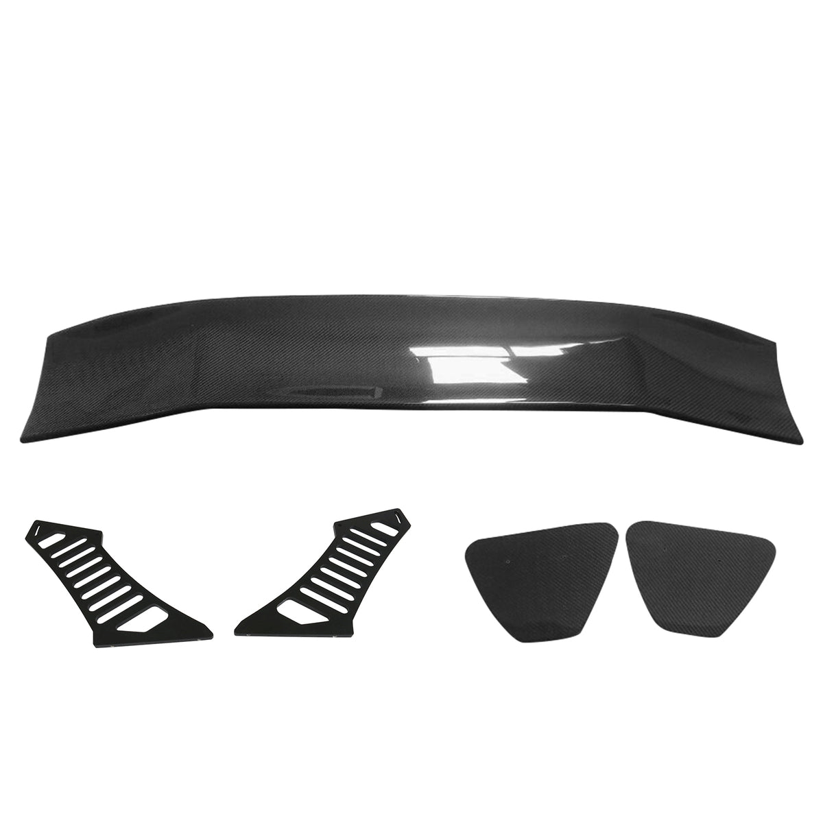 56"Inch GT Style Trunk Spoiler V3 Side Plates V3 Legs 3D Carbon Fiber