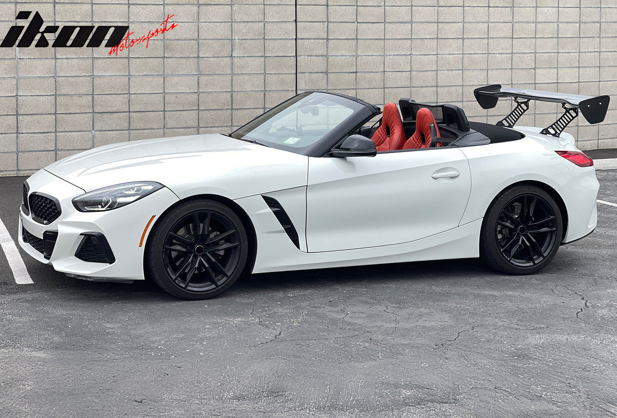 56"Inch GT Style Trunk Spoiler V3 Side Plates V3 Legs 3D Carbon Fiber