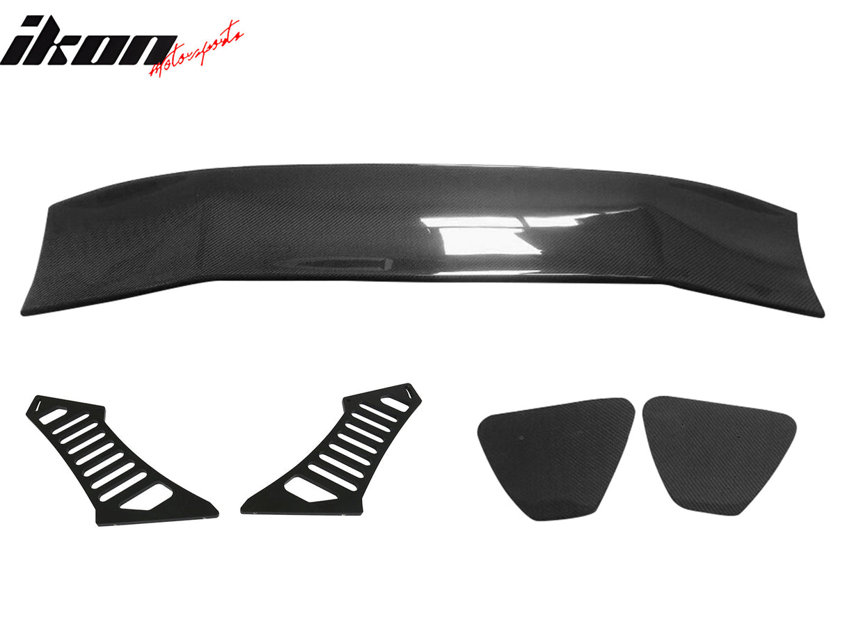 56"Inch GT Style Trunk Spoiler V3 Side Plates V3 Legs 3D Carbon Fiber