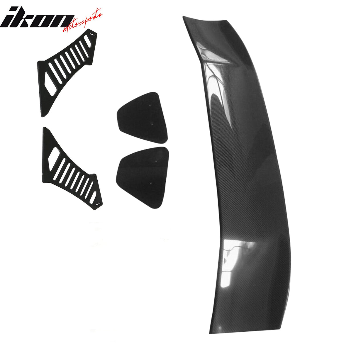 56"Inch GT Style Trunk Spoiler V3 Side Plates V3 Legs 3D Carbon Fiber