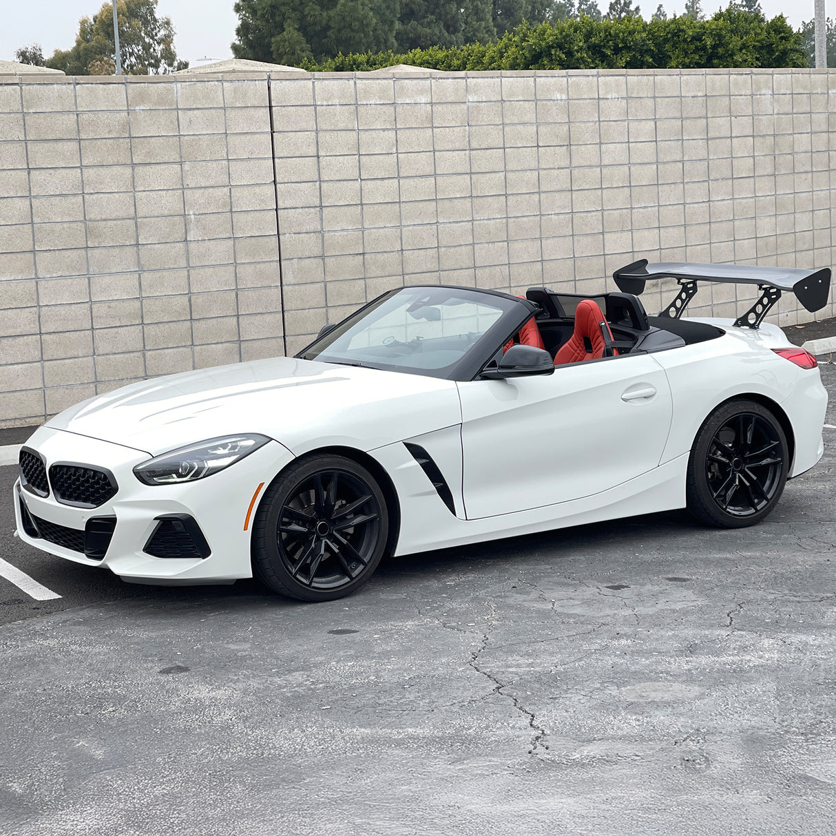56"Inch GT Style Trunk Spoiler V3 Side Plates V5 Legs 3D Carbon Fiber