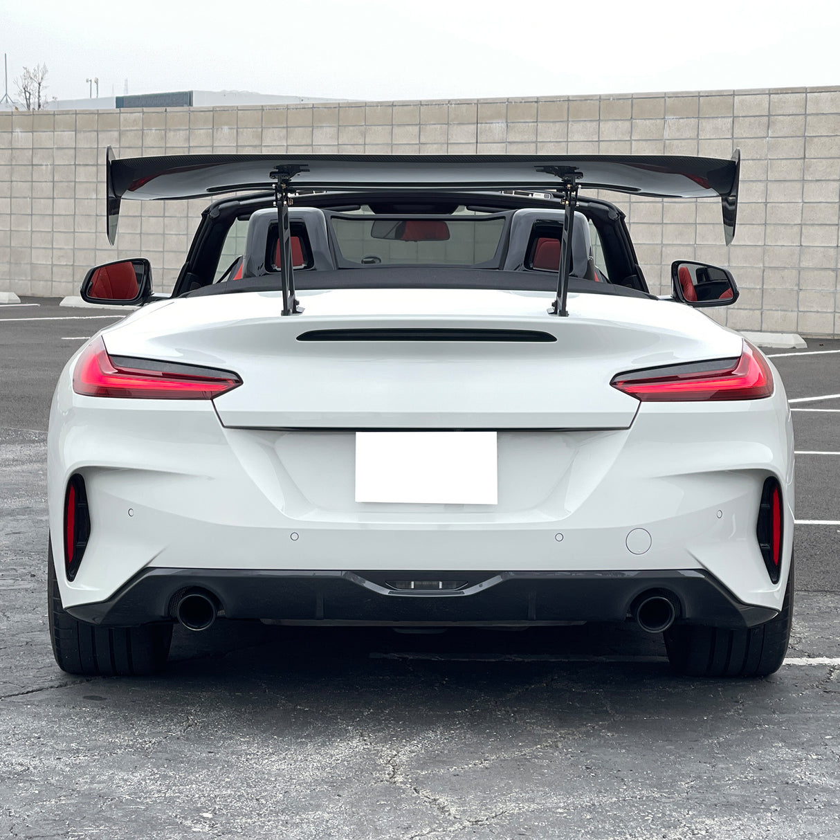 56"Inch GT Style Trunk Spoiler V3 Side Plates V6 Legs 3D Carbon Fiber