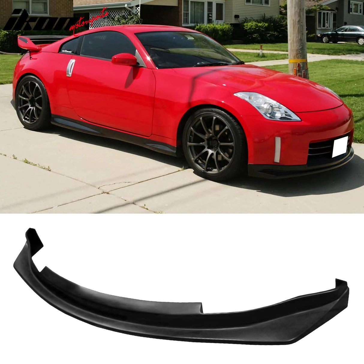 Front Lip & Matching Splitter For 2006-2009 Nissan 350Z N1 Style Black