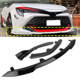 2019-2022 Toyota Corolla Auris 5-Door Gloss Black 3PC Front Bumper Lip