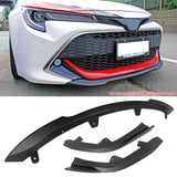 2019-2021 Toyota Corolla Auris 5-Door Matte Black 3PC Front Bumper Lip