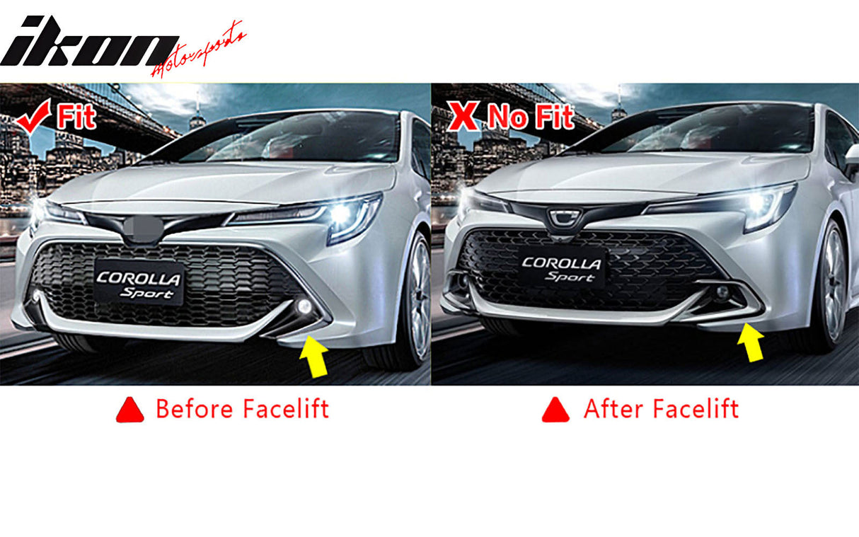 2019-2021 Toyota Corolla Gloss Black Front Bumper Lip + Side Canards