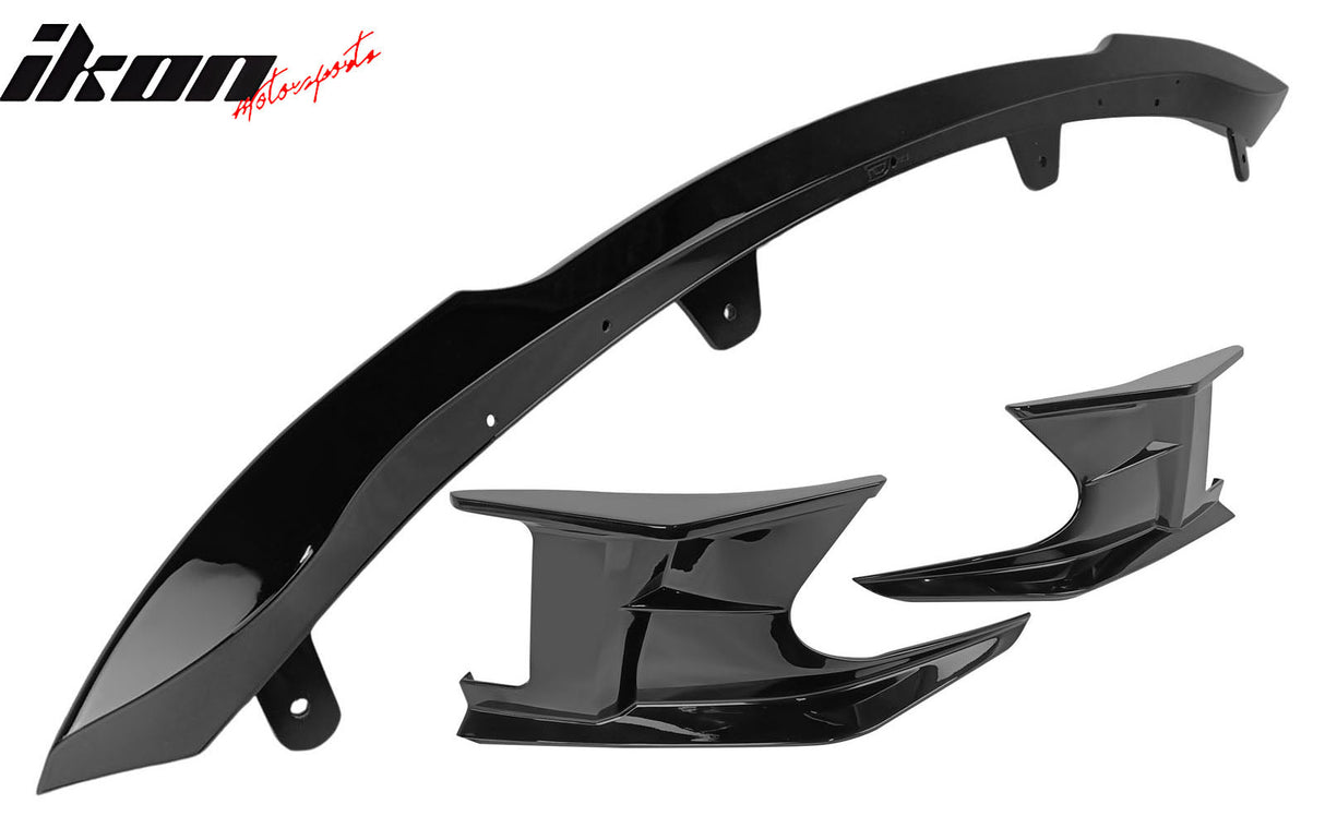 2019-2021 Toyota Corolla Gloss Black Front Bumper Lip + Side Canards