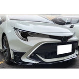 2019-2021 Toyota Corolla Gloss Black 3PCS Front Bumper Lip+Side Canard