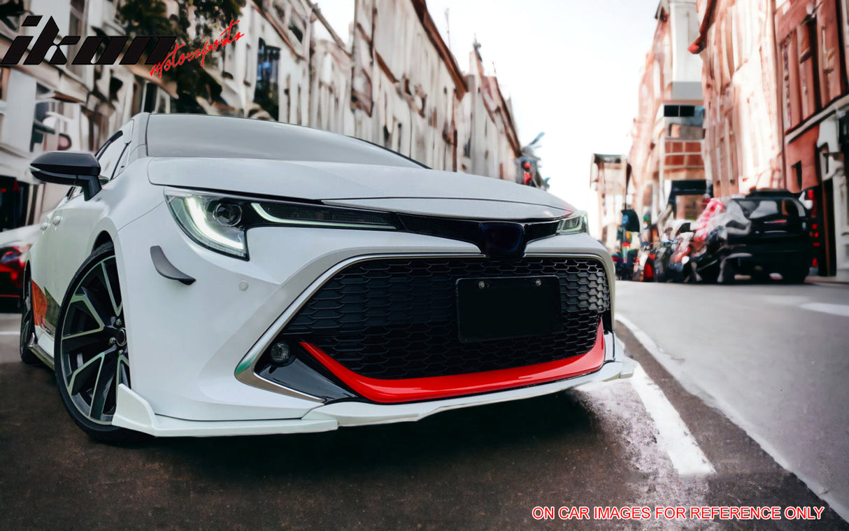 2019-2021 Toyota Corolla Gloss Black 3PCS Front Bumper Lip+Side Canard