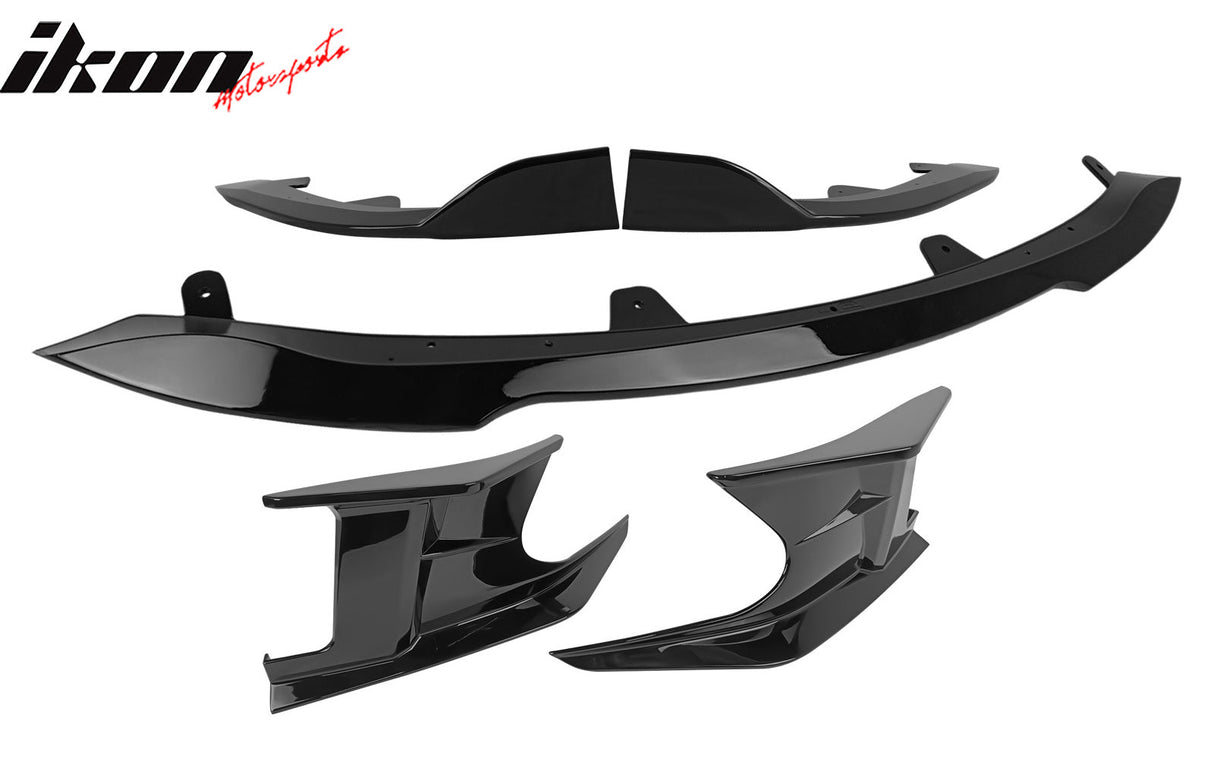 2019-2021 Toyota Corolla Gloss Black 3PCS Front Bumper Lip+Side Canard