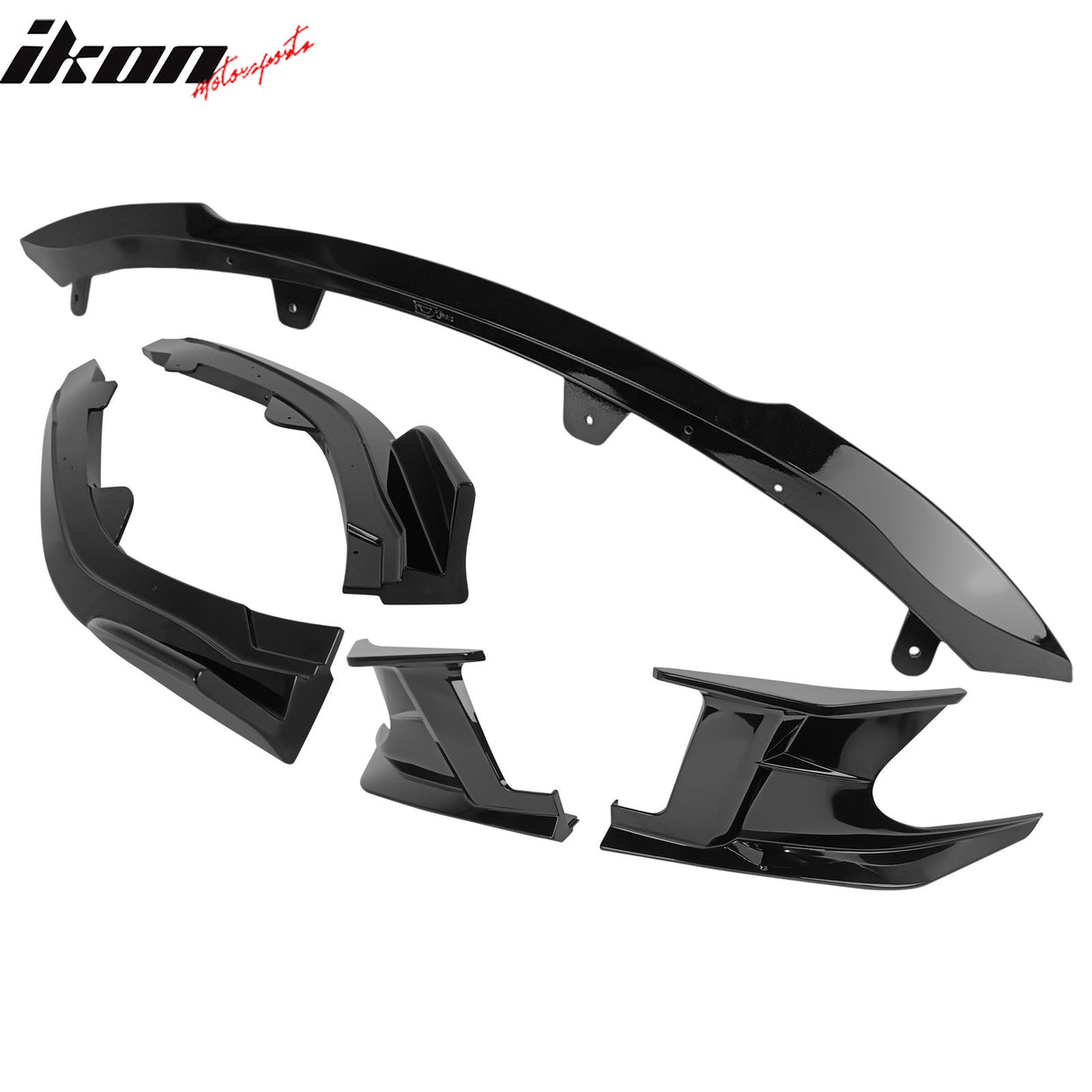 2019-2021 Toyota Corolla Gloss Black 3PCS Front Bumper Lip+Side Canard