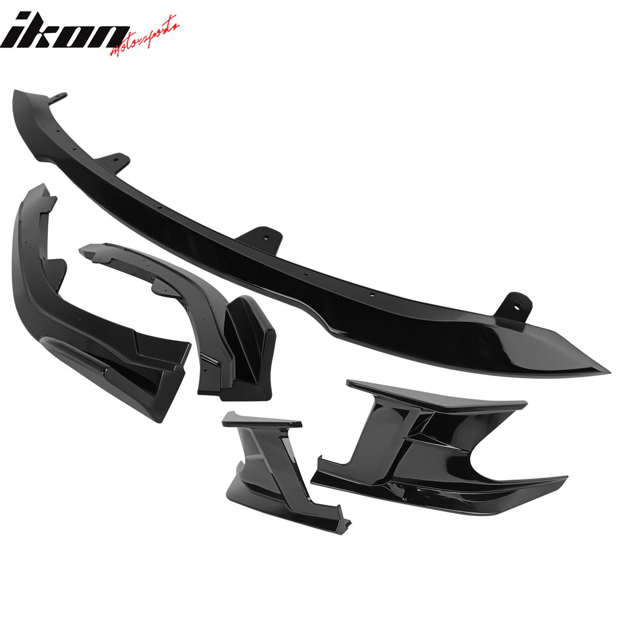 2019-2021 Toyota Corolla Gloss Black 3PCS Front Bumper Lip+Side Canard