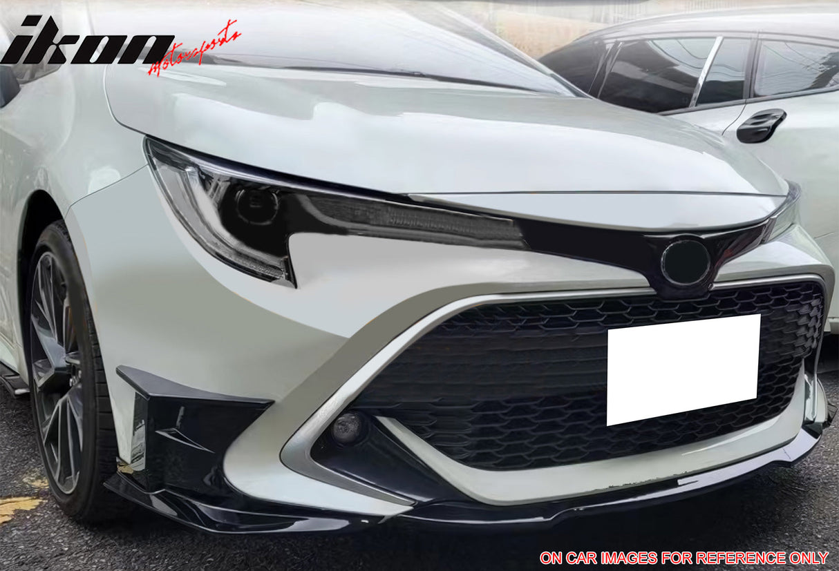 2019-2021 Toyota Corolla Matte Black 3PCS Front Bumper Lip+Side Canard