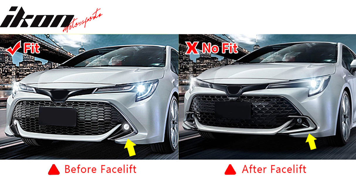 2019-2021 Toyota Corolla Matte Black 3PCS Front Bumper Lip+Side Canard