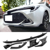 2022-2023 Toyota Corolla Gloss Black 3PC Front Bumper Lip+Side Canards