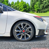 2022-2023 Toyota Corolla Gloss Black 3PC Front Bumper Lip+Side Canards