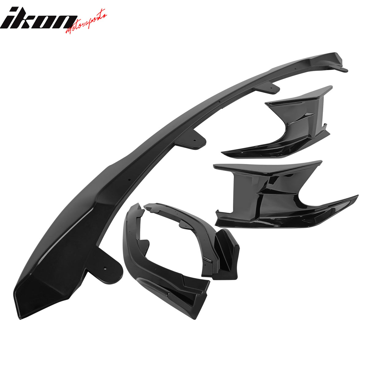 2022-2023 Toyota Corolla Gloss Black 3PC Front Bumper Lip+Side Canards