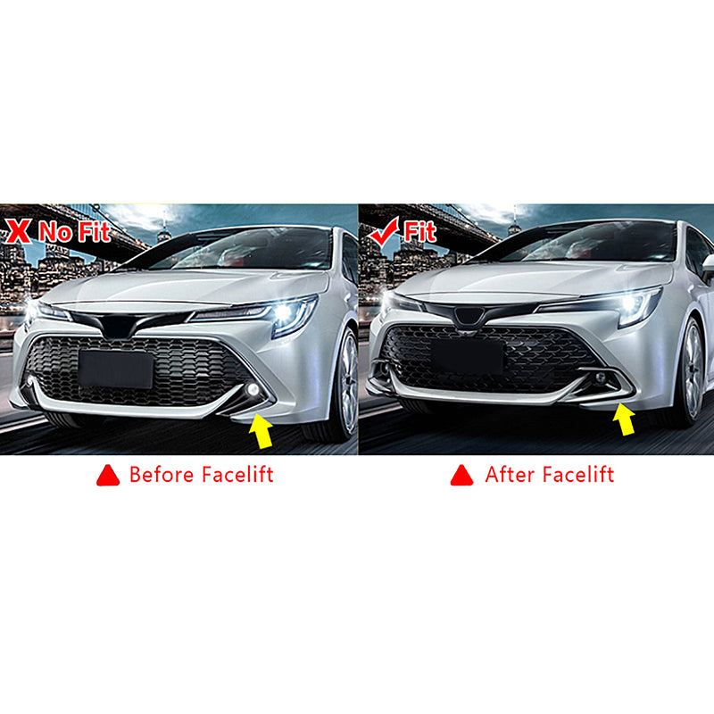 2022-2023 Toyota Corolla Matte Black 3PC Front Bumper Lip+Side Canards