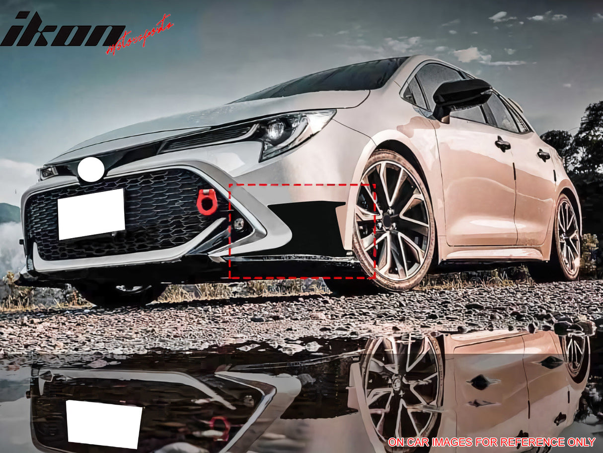 2022-2023 Toyota Corolla Matte Black 3PC Front Bumper Lip+Side Canards