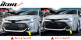 2022-2023 Toyota Corolla Matte Black 3PC Front Bumper Lip+Side Canards
