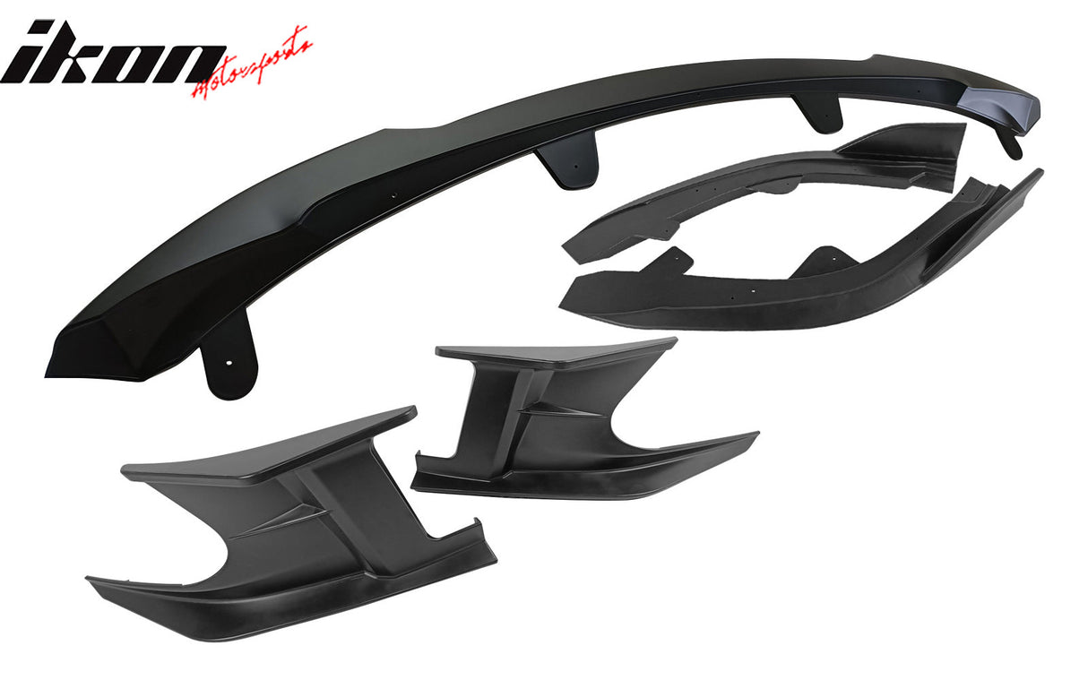 2022-2023 Toyota Corolla Matte Black 3PC Front Bumper Lip+Side Canards