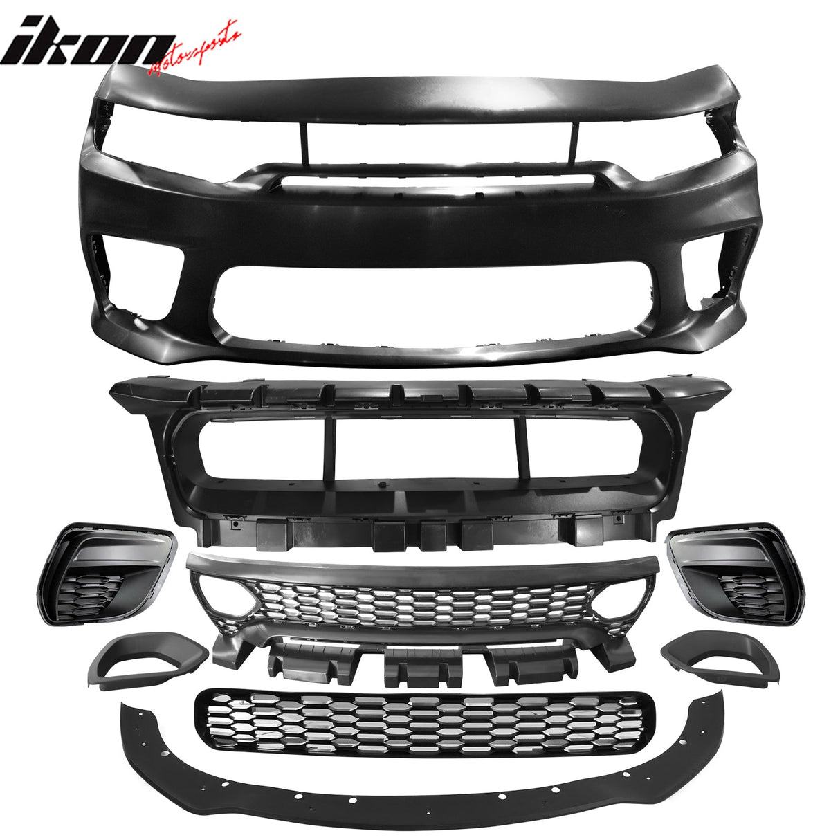2015-2023 Dodge Charger Widebody SRT Bumper Cover Matte Black Lip PP