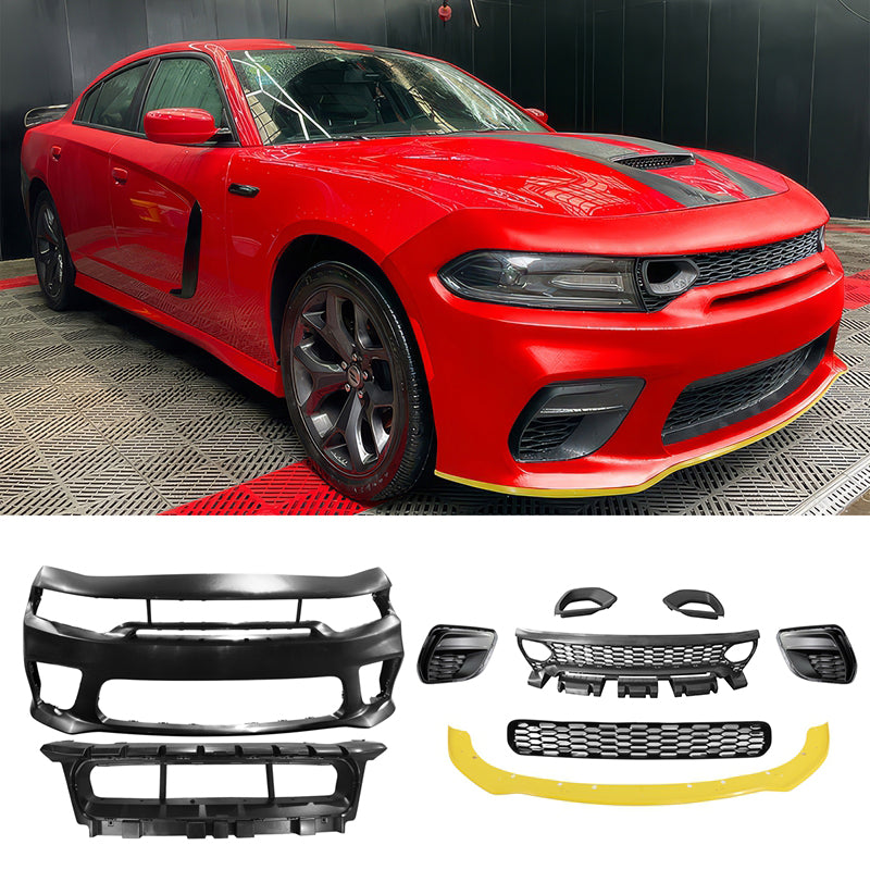 2015-2023 Dodge Charger Widebody SRT Front Bumper Cover Yellow Lip PP