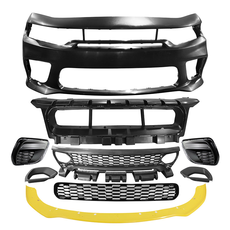 2015-2023 Dodge Charger Widebody SRT Front Bumper Cover Yellow Lip PP