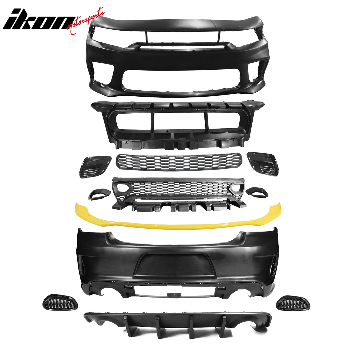 2015-2023 Dodge Charger Rear &  Front Bumper Yellow Lip Diffuser