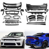 2015-2023 Dodge Charger IKON Matte Black Front Rear Bumper Covers PP