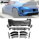 2015-2023 Dodge Charger Widebody Rear Bumper Covers W/ SRT Grilles ABS