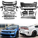 2015-2023 Dodge Charger IKON Gloss Black Front Rear Bumper Covers PP