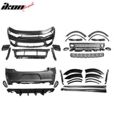2015-2023 Dodge Charger IKON Gloss Black Front Rear Bumper Covers PP
