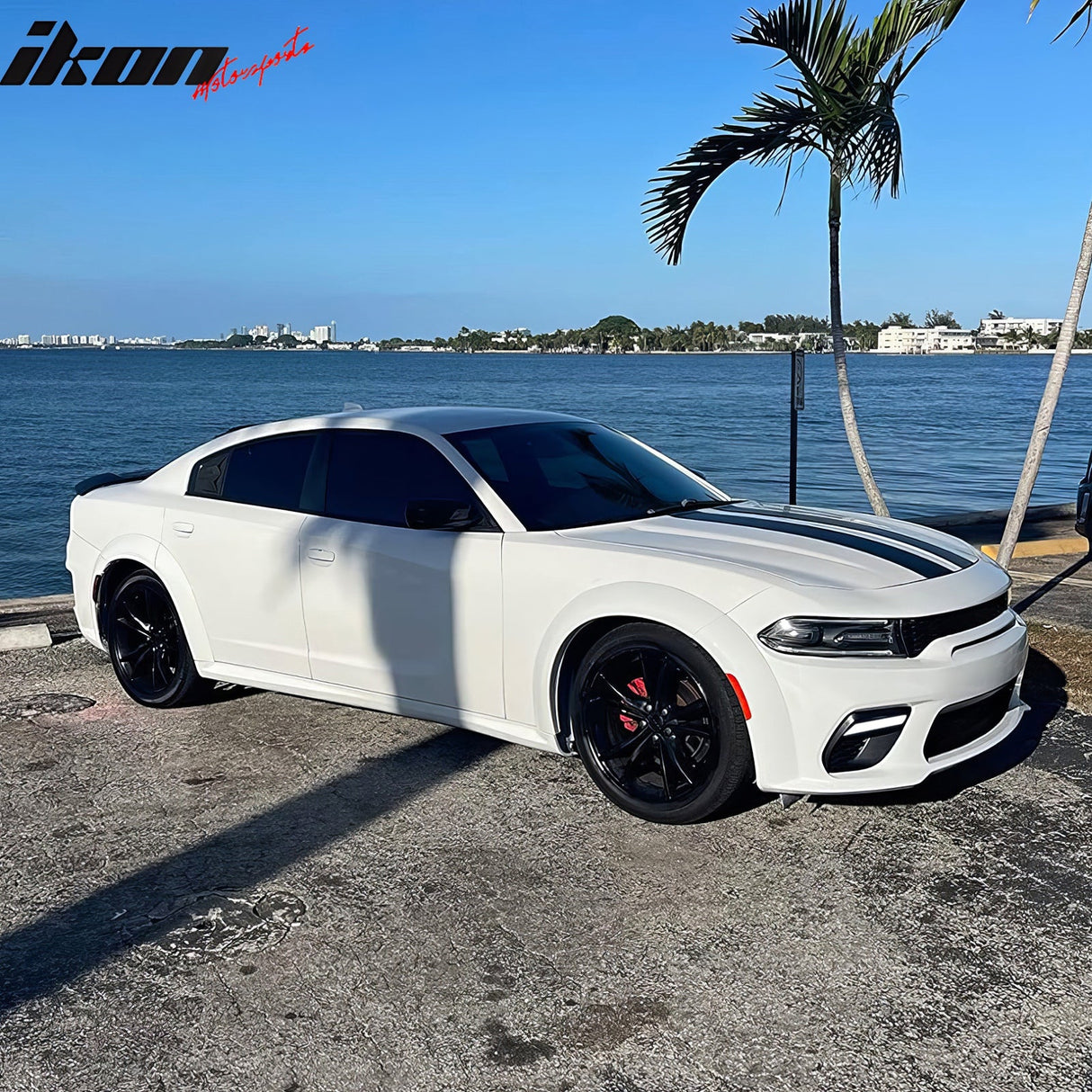 2015-2023 Dodge Charger IKON Matte Black Rear Bumper Cover Diffuer PP