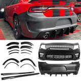 2015-2023 Dodge Charger Widebody Gloss Whole Bumper Diffuser PP W/ LED