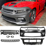 2015-2023 Dodge Charger Widebody SRT Black Front Bumper W/LED Light PP