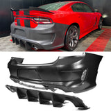 2015-2023 Dodge Charger Widebody SRT Unpainted Front Rear LED Bumpers