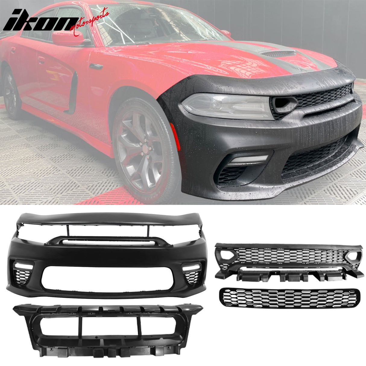 2015-2023 Dodge Charger Widebody SRT Unpainted Front Rear LED Bumpers