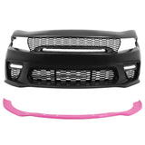 2015-2023 Dodge Charger Widebody Front Bumper Cover Pink Lip LED PP