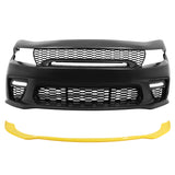 2015-2023 Dodge Charger Widebody LED Front Bumper Cover Yellow Lip PP